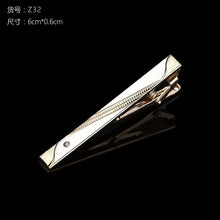 Load image into Gallery viewer, Hot Sale New Tie Clips Men's  Metal Necktie Bar Crystal Formal Dress Shirt Wedding Ceremony  Gold  Tie Clip