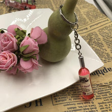 Load image into Gallery viewer, Fashion New Women/Men's Fashion Handmade Resin Wine Bottle Key Chains charm Key Rings Alloy Charms Gifts  Wholesale